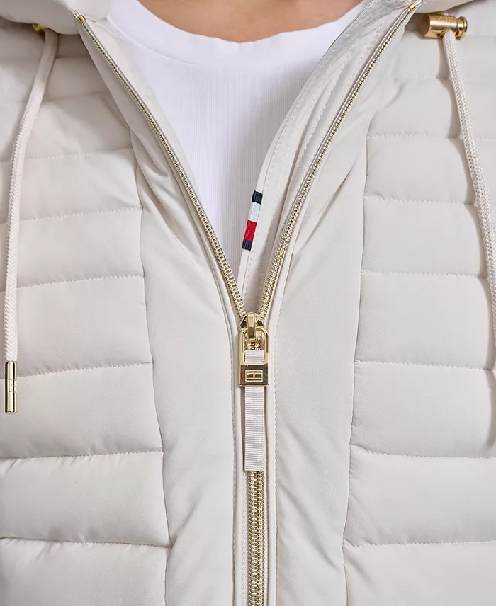 Women's Hooded Packable Puffer Coat - thumbnail 4