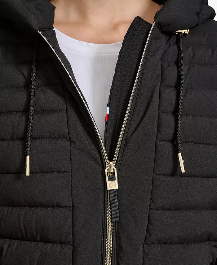 Women's Hooded Packable Puffer Coat - thumbnail 10