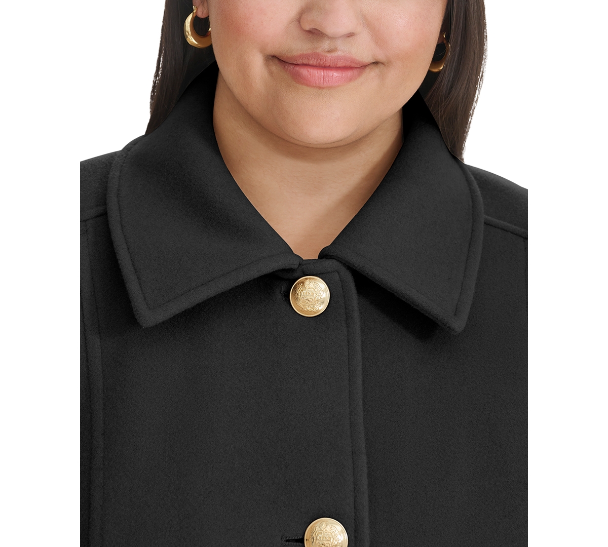 Tommy Hilfiger Plus Size Collared Button-Front Coat, Created for Macy's