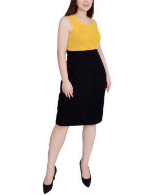 Petite Lace-Detail 2 Piece Textured Knit Dress Set