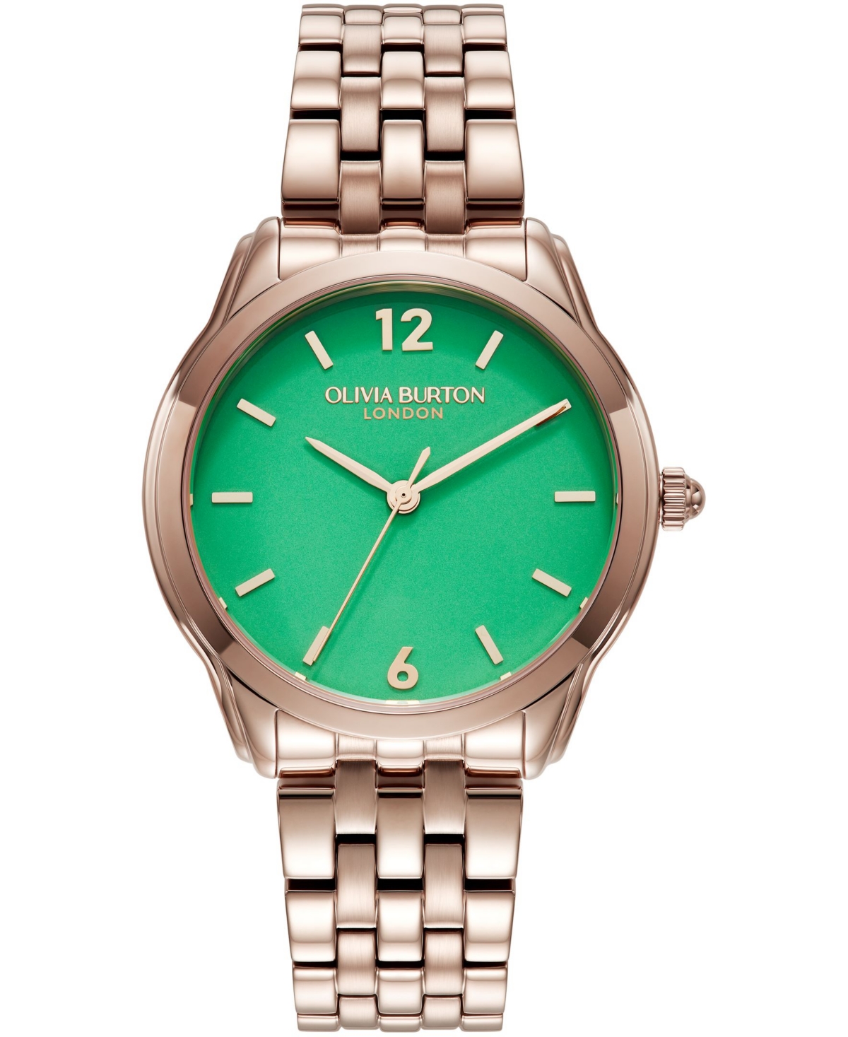 Shop Olivia Burton Women's Starlight Rose Gold-tone Stainless Steel Watch 36mm In Green