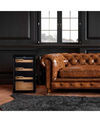 840 Count Electric Cigar Humidor, Built-in Humidification System with Opti-Temp Heating and Cooling Function, Precision Temperature, LED Lighting, and Peek-In Spanish Cedar Drawers