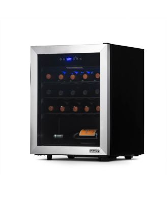 Freestanding 23 Bottle Compressor Wine Fridge in Stainless Steel, Adjustable Racks and Exterior Digital Thermostat