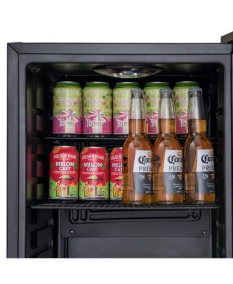 Prismatic Series 85 Can Beverage Refrigerator with RGB HexaColor LED Lights, Gaming Fridge, Mini Fridge for Game Room, Party Festive Holiday Fridge with Remote Control and Adjustable Shelves for Beer, Soda or Other Beverages / Drinks