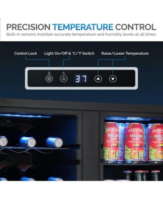 Shadow Series Wine Cooler Refrigerator 18 Bottles & 59 Cans Dual Temperature Zones in Black