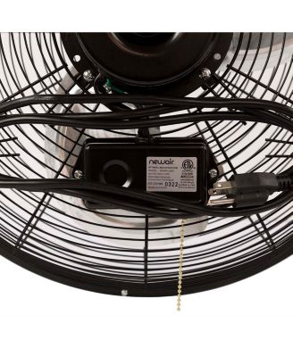 18" High Velocity Wall Mount Fan, Heavy Duty Outdoor Fan, Adjustable Tilt and 3 Speeds up to 4012 CFM, Pull Chain Switch