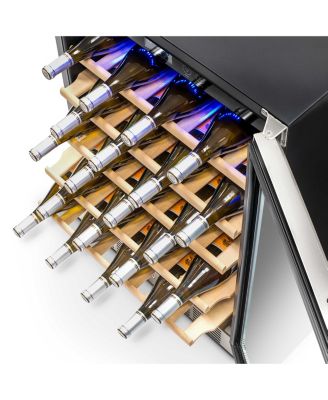 24" Built-In 52 Bottle Compressor Wine Fridge in Stainless Steel with Precision Digital Thermostat and Premium Beech Wood Shelves