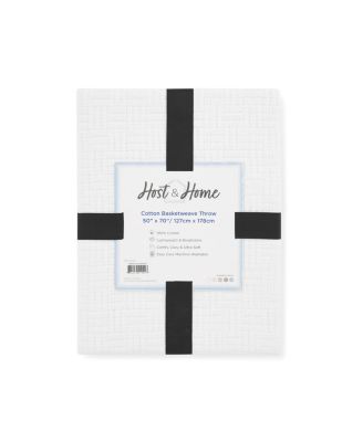 Host & Home 100% Cotton Basketweave Throw, 50" x 70"