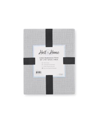 Host & Home 100% Cotton Basketweave Throw, 50" x 70"