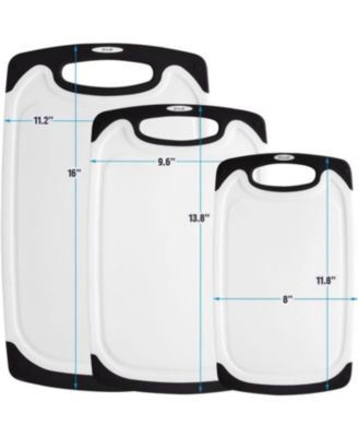 3 Piece Set Non Slip Kitchen Cutting Board with Juice Groove