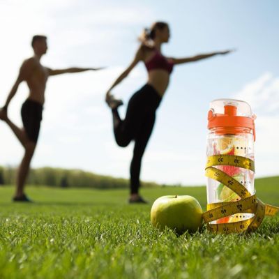 34oz Leakproof Fruit Infuser Water Bottle with Full Length Infusion Rod