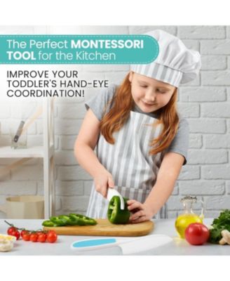 3-Piece Kids Knife Set for Real Cooking & Baking with Serrated Edges