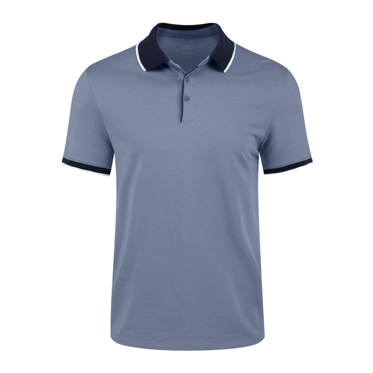 Mio Marino Big & Tall Classic-Fit Cotton-Blend Pique Polo Shirt with Contrast Collar