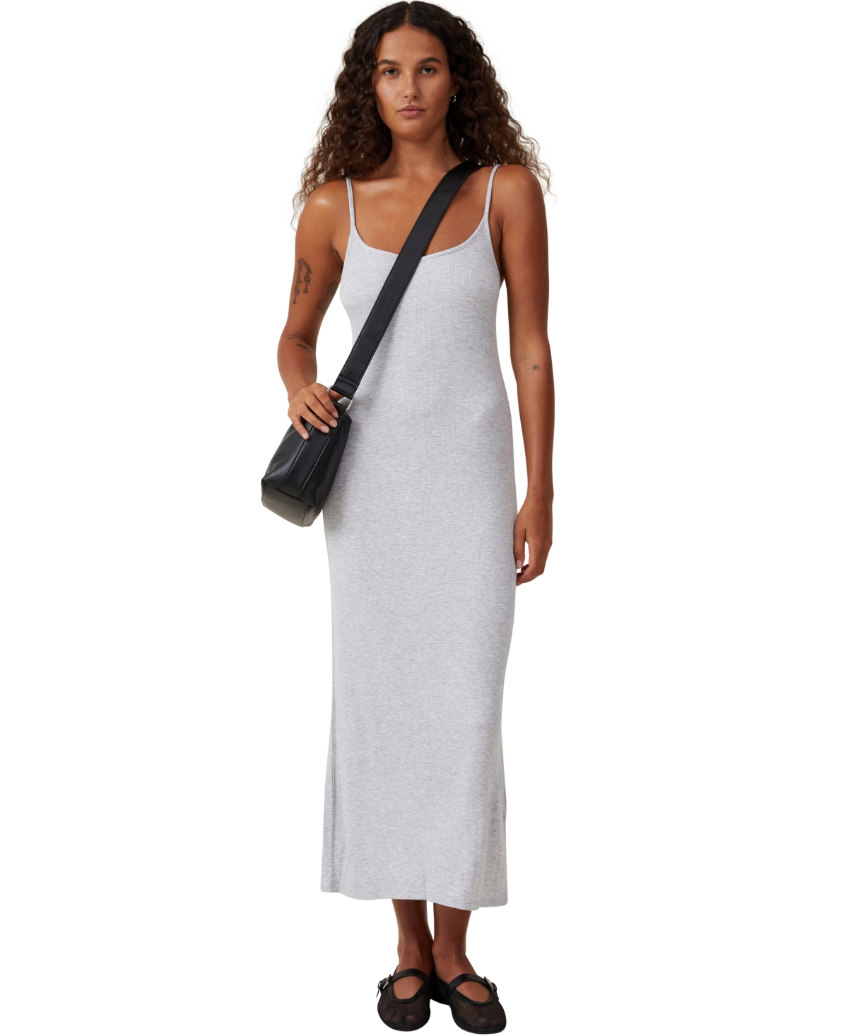 Shop Cotton On Women's Staple 90s Slip Maxi Dress In Grey Marle