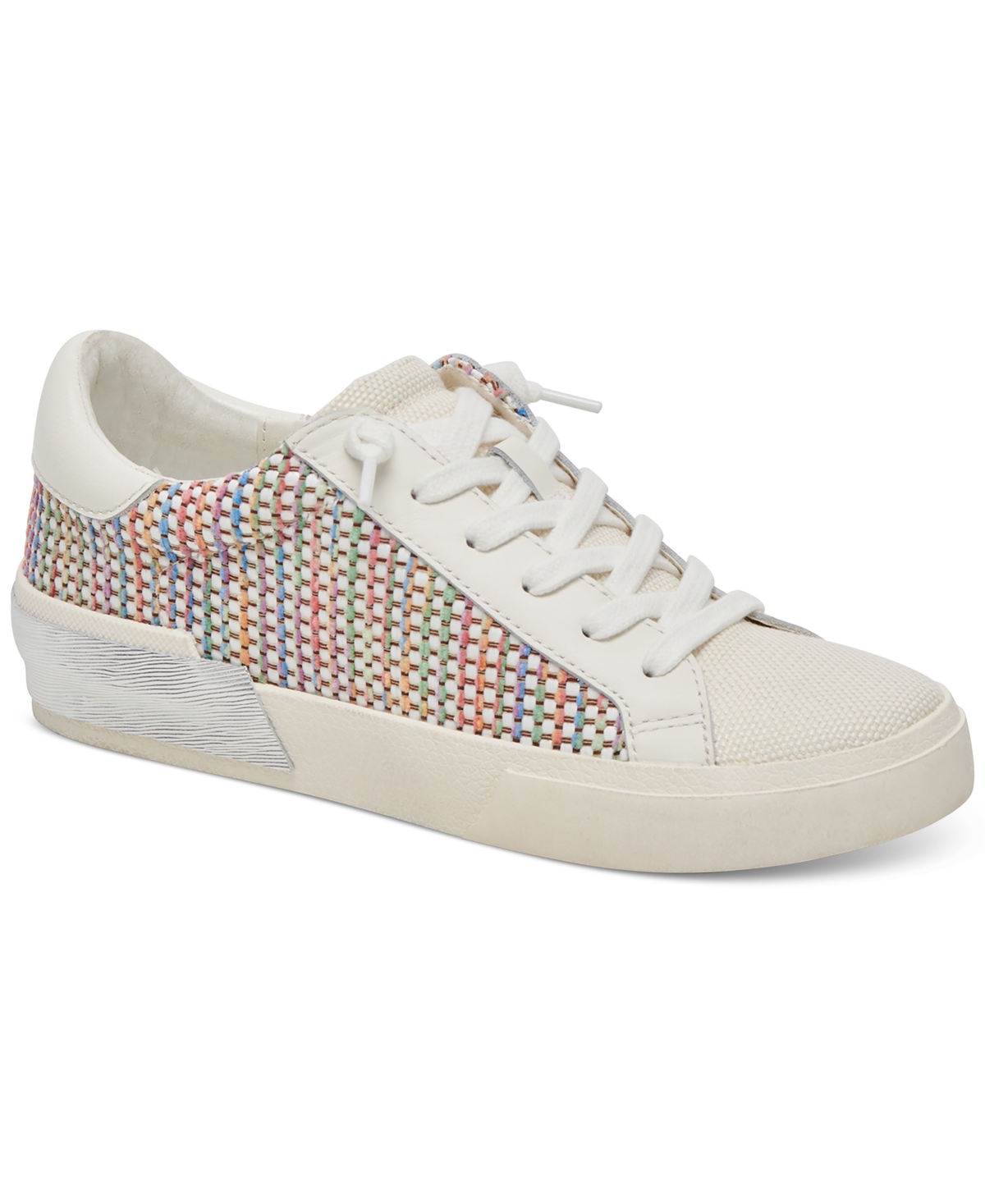 Dolce Vita Womens Zina Lace-up Pride Sneakers In White