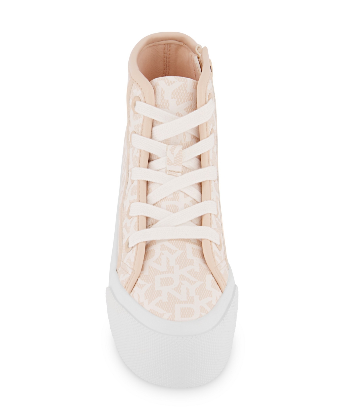 Shop Dkny Little And Big Girls Katie Tall Platform High Top Sneaker In Ivory