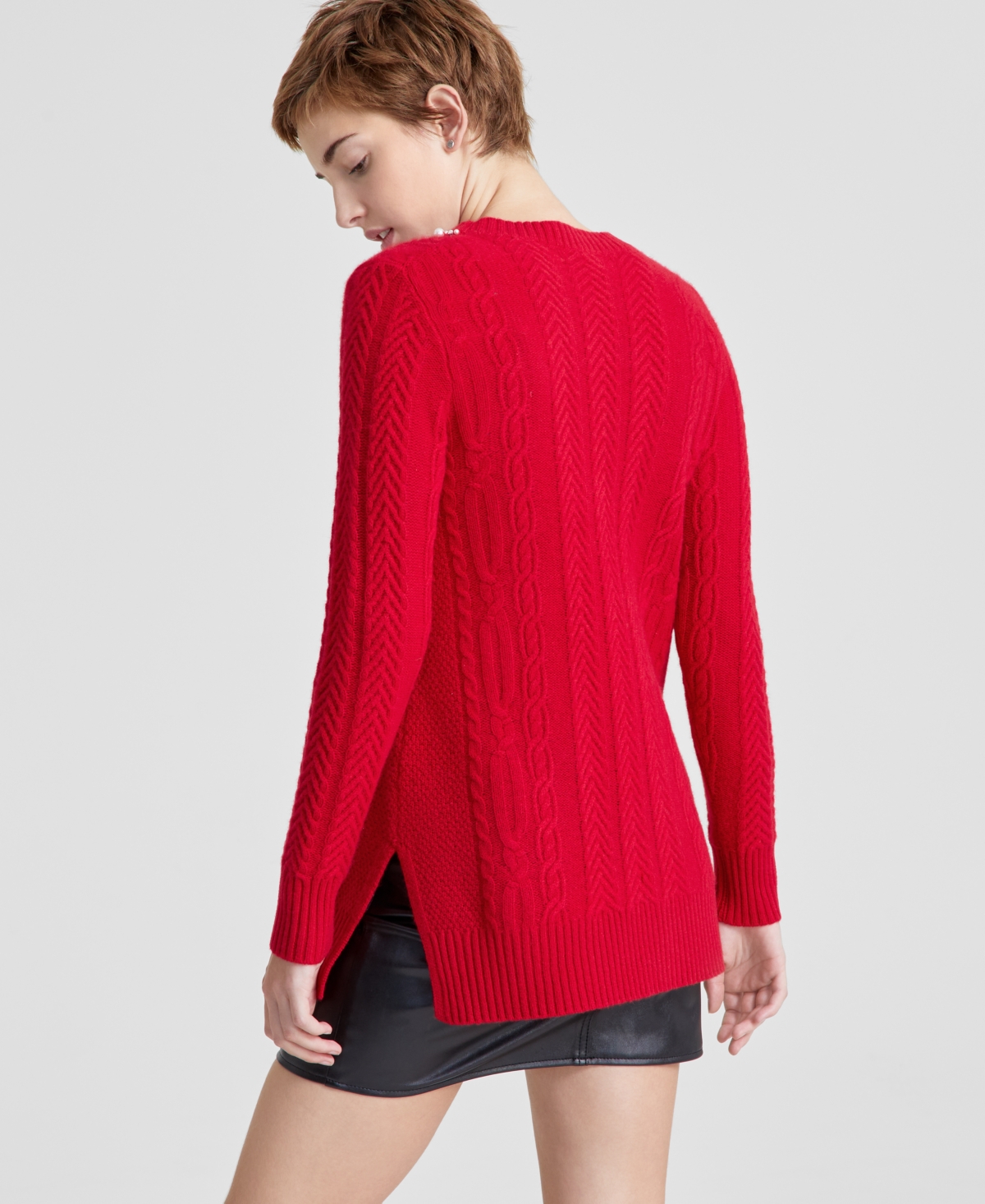 Charter Club Women's Cashmere Embellished Cable-Knit Tunic Sweater, Created for Macy's