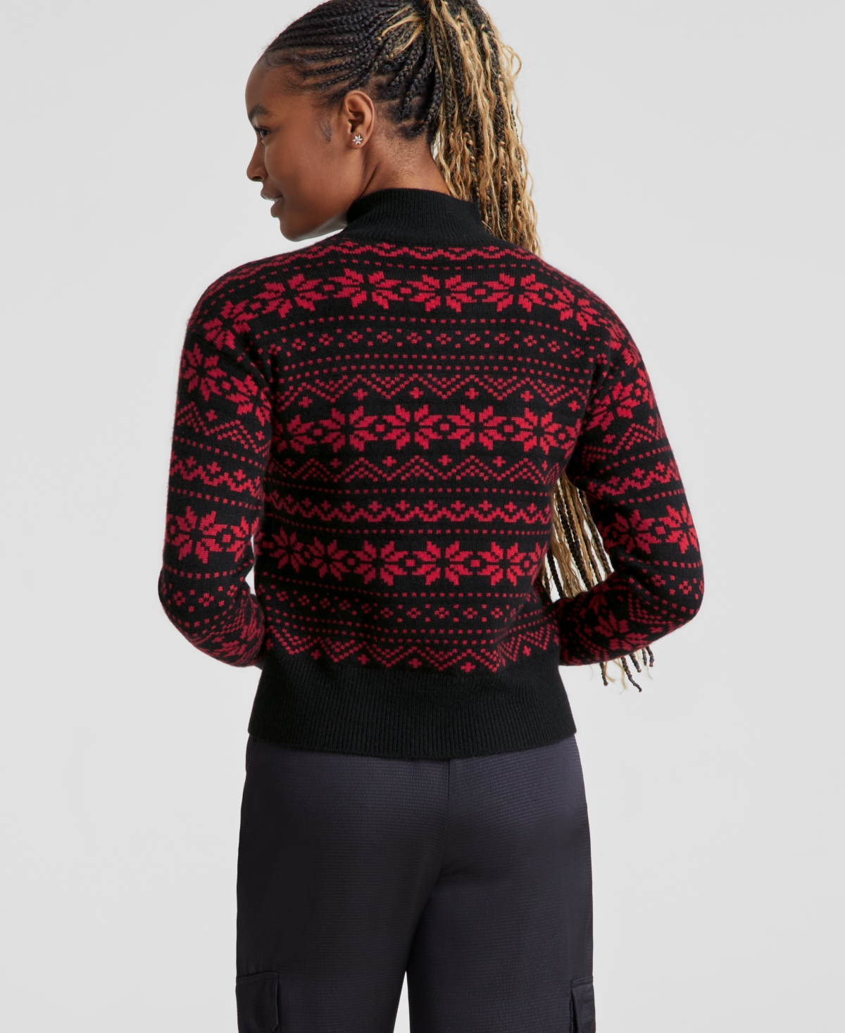 Charter Club Women's 100% Cashmere Fair Isle Mock Neck Sweater, Created for Macy's