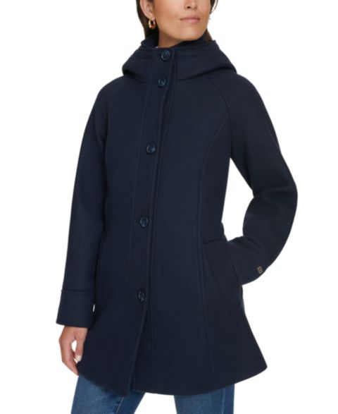 Женские куртки Tommy Hilfiger Hooded Button-Front Coat