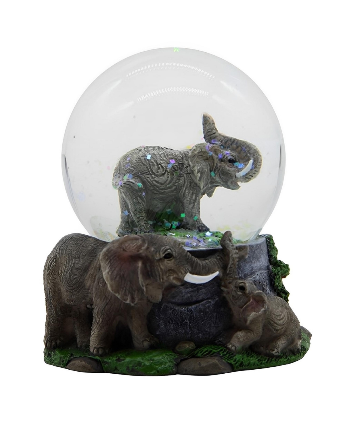 3.5"H Elephant Glitter Snow Globe Figurine Home Decor Perfect Gift for House Warming, Holidays and Birthdays - Multicolor