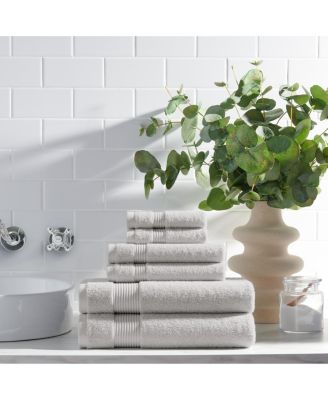 Host and Home Washcloths (12 Pack), Solid Color Options, 13x13 in, Double Stitched Edges, 600 GSM, Soft Ringspun Cotton, Stylish Striped Dobby Border