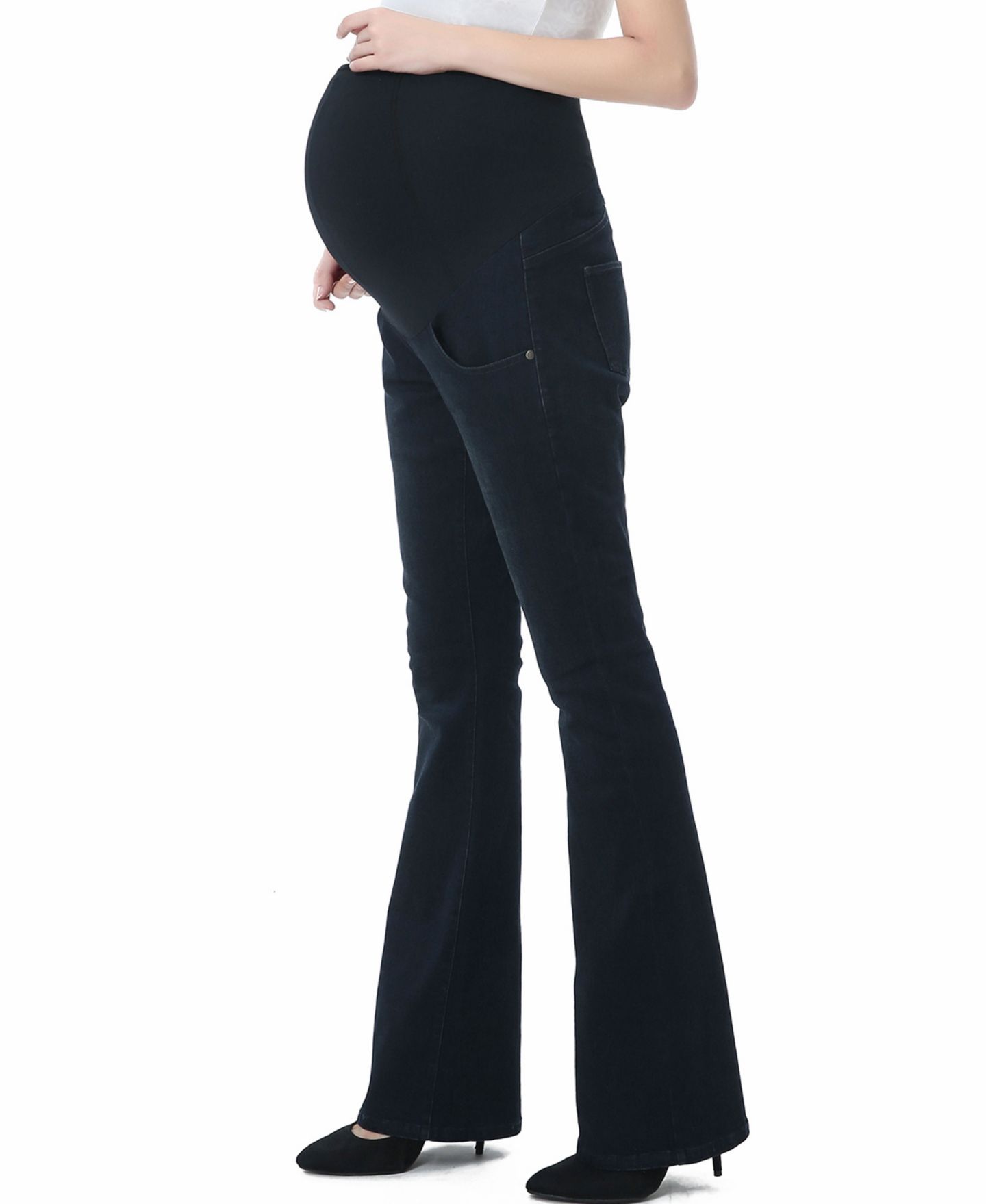 Женские джинсы kimi + kai Maternity Dixie Stretch Flare Leg Denim Jeans, цвет: Чёрный синий — фото 1