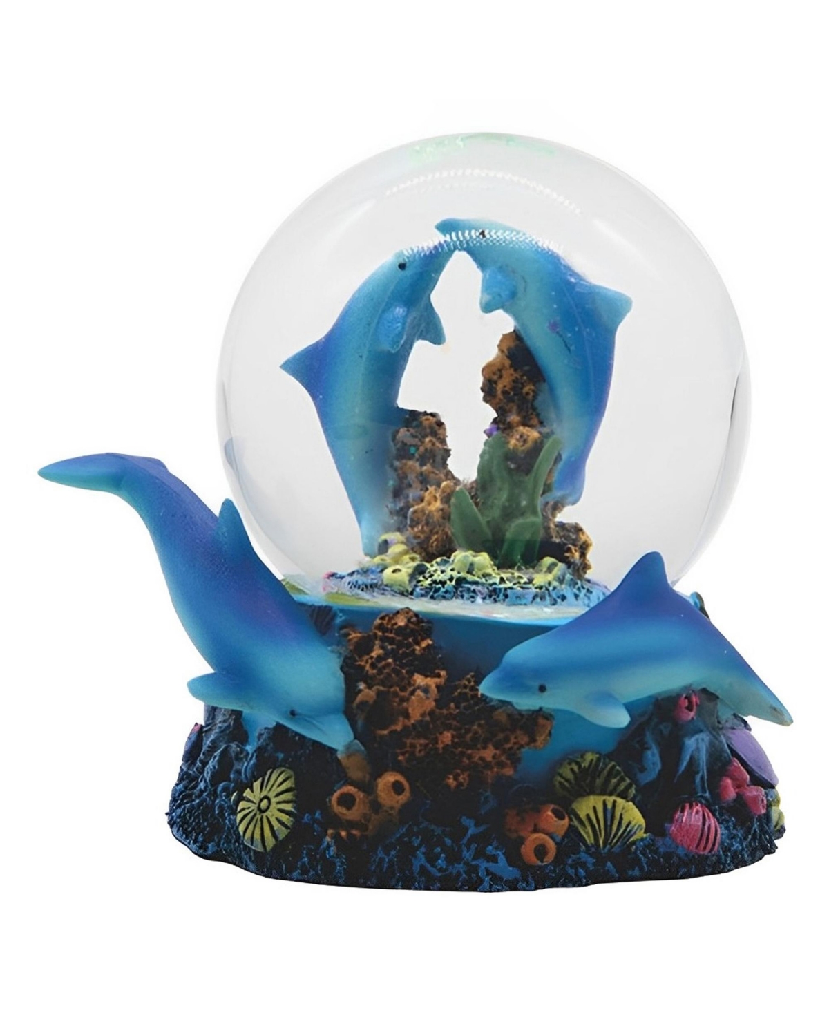 3.5"H Dolphin Glitter Snow Globe Figurine Home Decor Perfect Gift for House Warming, Holidays and Birthdays - Multicolor