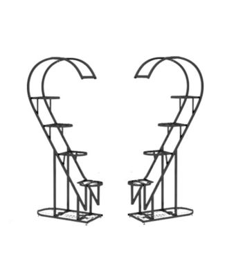 5 Tier Metal Plant Stand with Hanging Hook for Multiple Plants