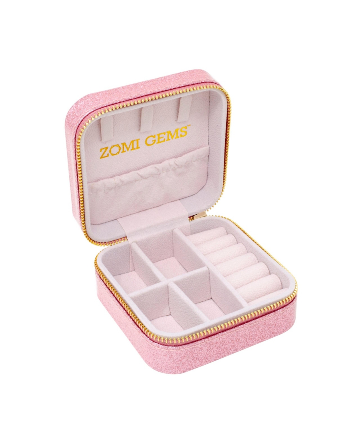 Tiny Treats + Zomi Gems Girls Happy Face Sparkle Jewelry Box,- Pink