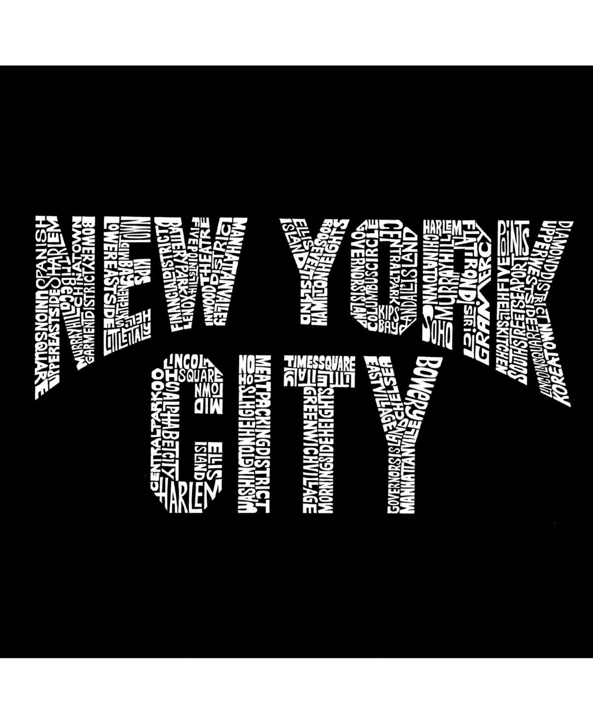 La Pop Art Girls Word Art Hooded Sweatshirt - Nyc Neighborhoods