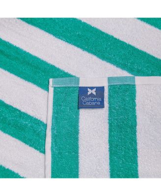 California Cabana Chaise Lounge Covers (2 Pack), Striped Color Options, 30x85 in. with 8" Fitted Pocket for Beach or Pool Chair