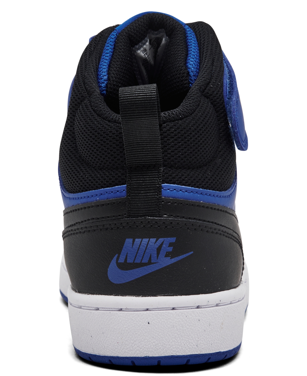Nike Big Boys' Court Borough Mid 2 Fastening Strap Casual Sneakers from Finish Line -Black