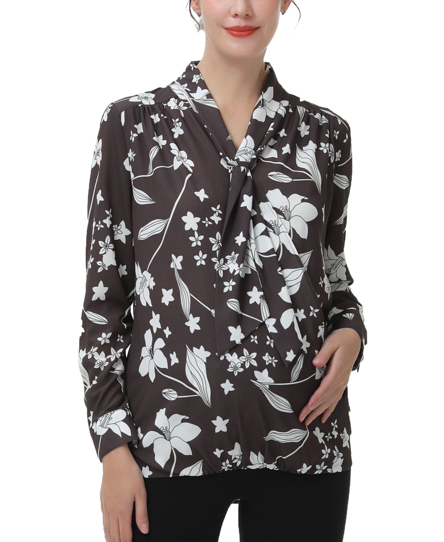Women's Tie Neck Nursing Blouse