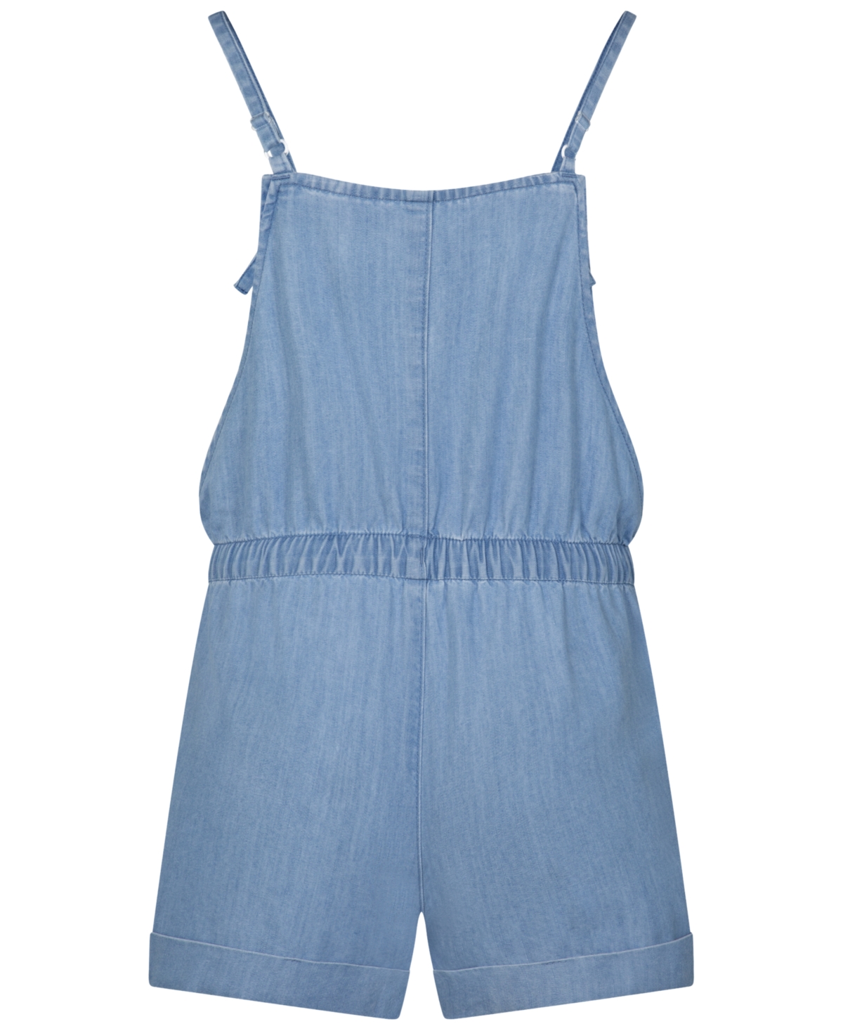 Shop Hurley Big Girls Square-neck Chambray Shortall In Lylight C