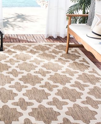 Courtyard CY6913 Brown and Bone 8' x 11' Sisal Weave Outdoor Area Rug