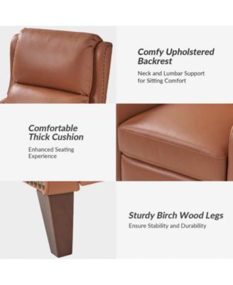 1 piece Leather Pushback Recliner chair