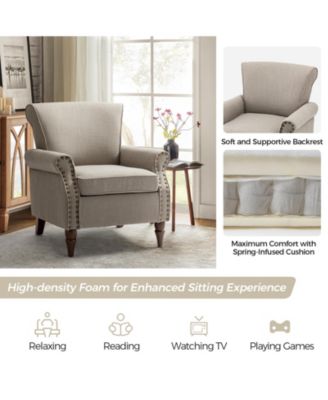 Mooresville Upholstered Armchair with Solid Wood Legs