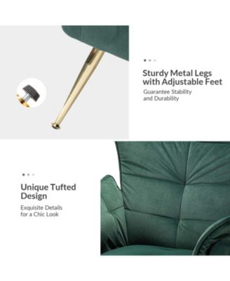 Velvet Accent Chair with Gold Legs