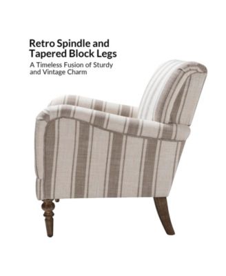 Erdahl Contemporary Arm Chair Stripe with wooden legs