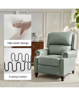 Franco Traditional Genuine Leather Manual Recliner