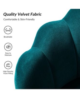 Modern Velvet Barrel Chair with Channel Tufted Back