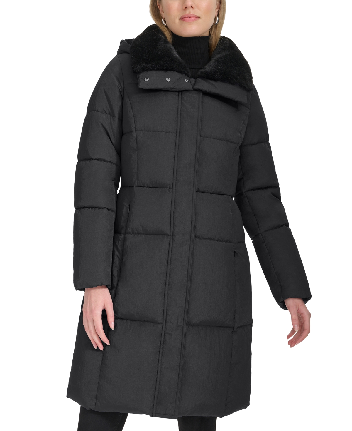 Cole haan faux fur coat on sale