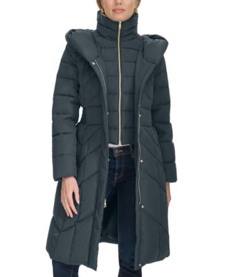 Women's Bibbed Hooded Down Filled Puffer Coat