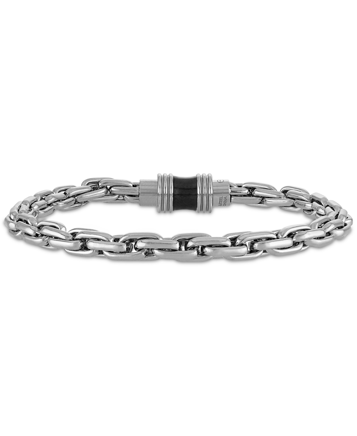 Shop Esquire Men's Jewelry Elongated Oval Link Chain Bracelet In Stainless Steel, Created For Macy's