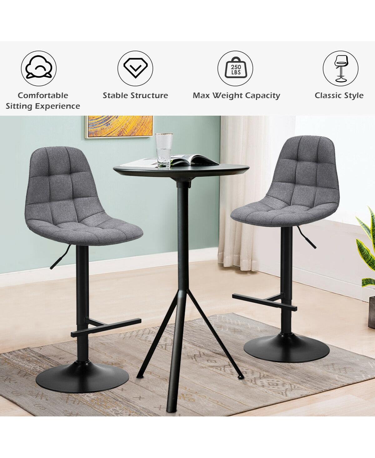 Sugift Height Adjustable Modern 360 Degrees Swivel Barstools with Footrest