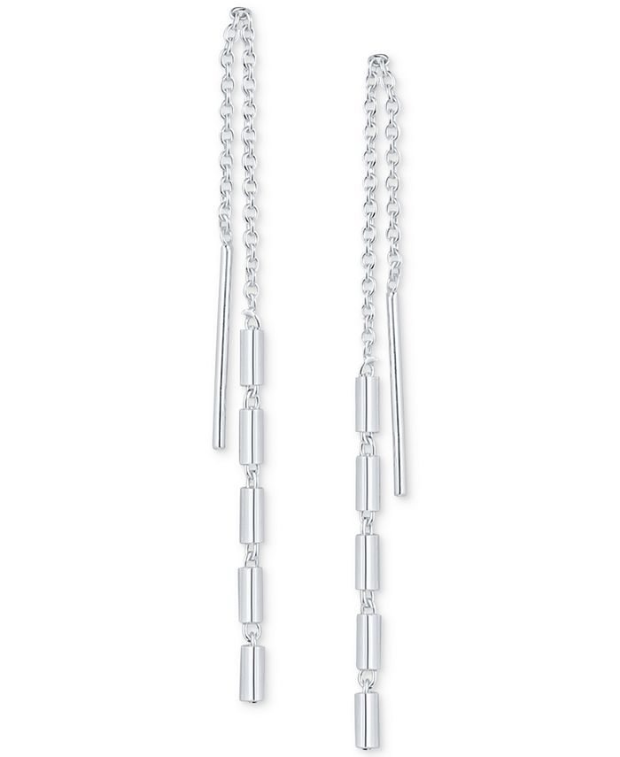Giani Bernini Polished Cylinder Threader Earrings in Sterling Silver ...