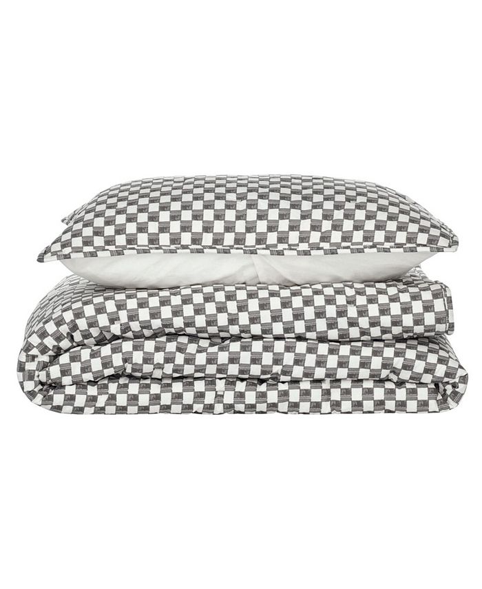 Nate Home by Nate Berkus Drawn Squares Quilt Set Twin, Dark Gray Macy's