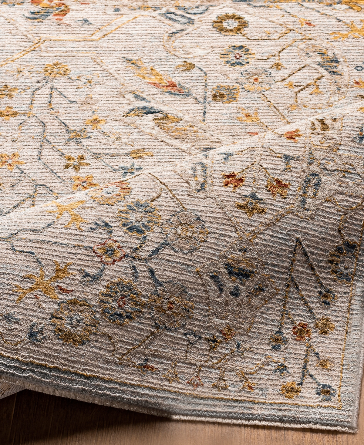 Surya Reina Ren-2300 5'3x5'3 Round Area Rug In Silver