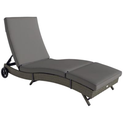 Chaise Lounge Chair, Outdoor PE Rat Sun Lounger,