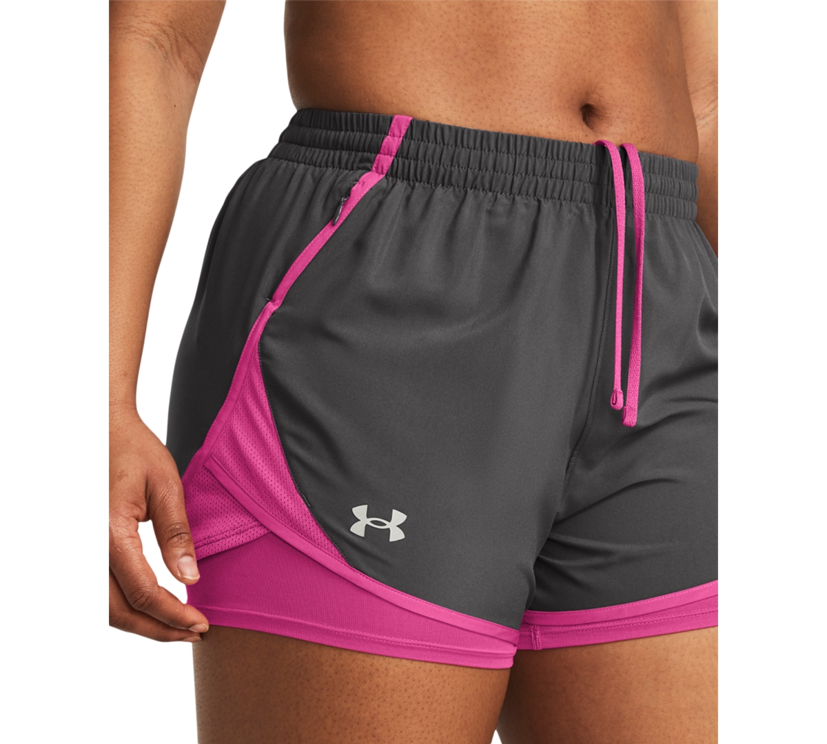 Under Armour Women's Fly By 2-in-1 Layered Shorts -/ Astro Pink / Reflective